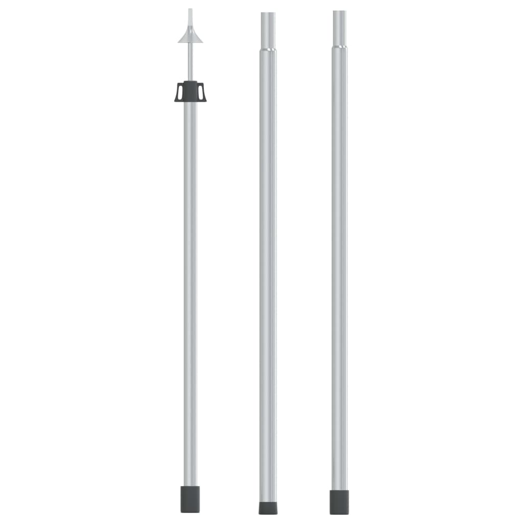 Telescopische vidaXL luifelstok van aluminium, verstelbaar van 102 tot 260 cm.