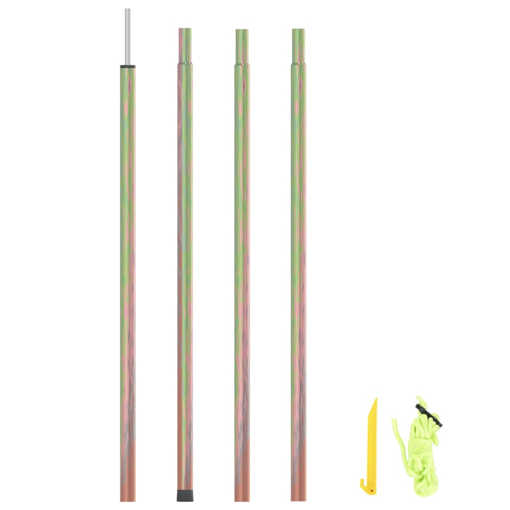 Zonneschermpalen van vidaXL, 200 cm hoog, gegalvaniseerd staal met accessoires.