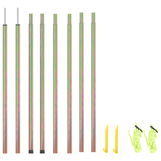vidaXL zonneschermpalen van 200 cm in gegalvaniseerd staal, set van twee met accessoires.