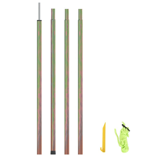 vidaXL zonneschermpaal van 250 cm, gegalvaniseerd staal met bijgeleverde spike en touw.