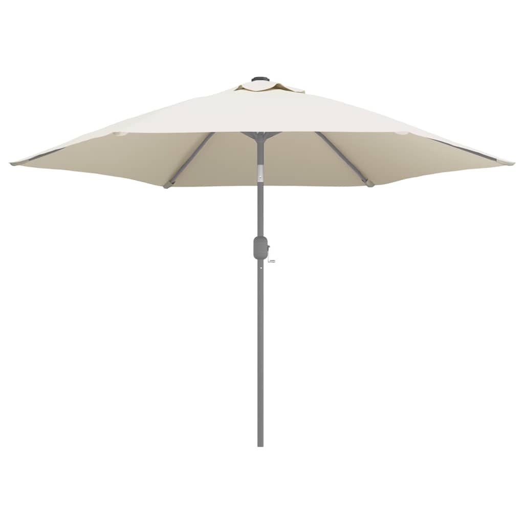 Detail van het vidaXL vervangingsdoek parasol in wit, met een ronde vorm en stevige bevestiging.