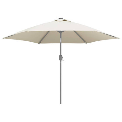 Detail van het vidaXL vervangingsdoek parasol in wit, met een ronde vorm en stevige bevestiging.