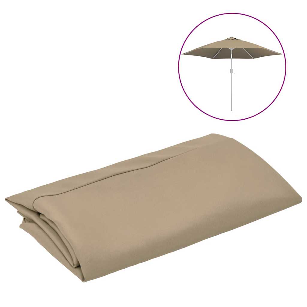 Taupe vidaXL vervangingsdoek voor parasol, opgevouwen en klaar voor gebruik.