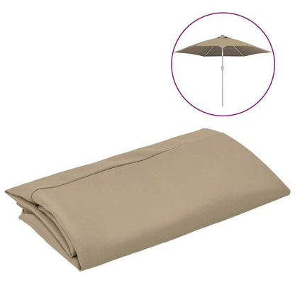 Taupe vidaXL vervangingsdoek voor parasol, opgevouwen en klaar voor gebruik.