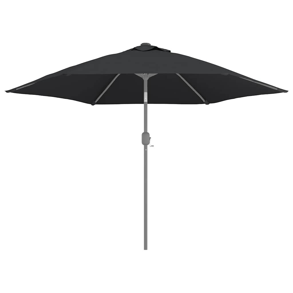 Zijaanzicht van het vidaXL vervangingsdoek in zwart voor parasol van 300 cm.