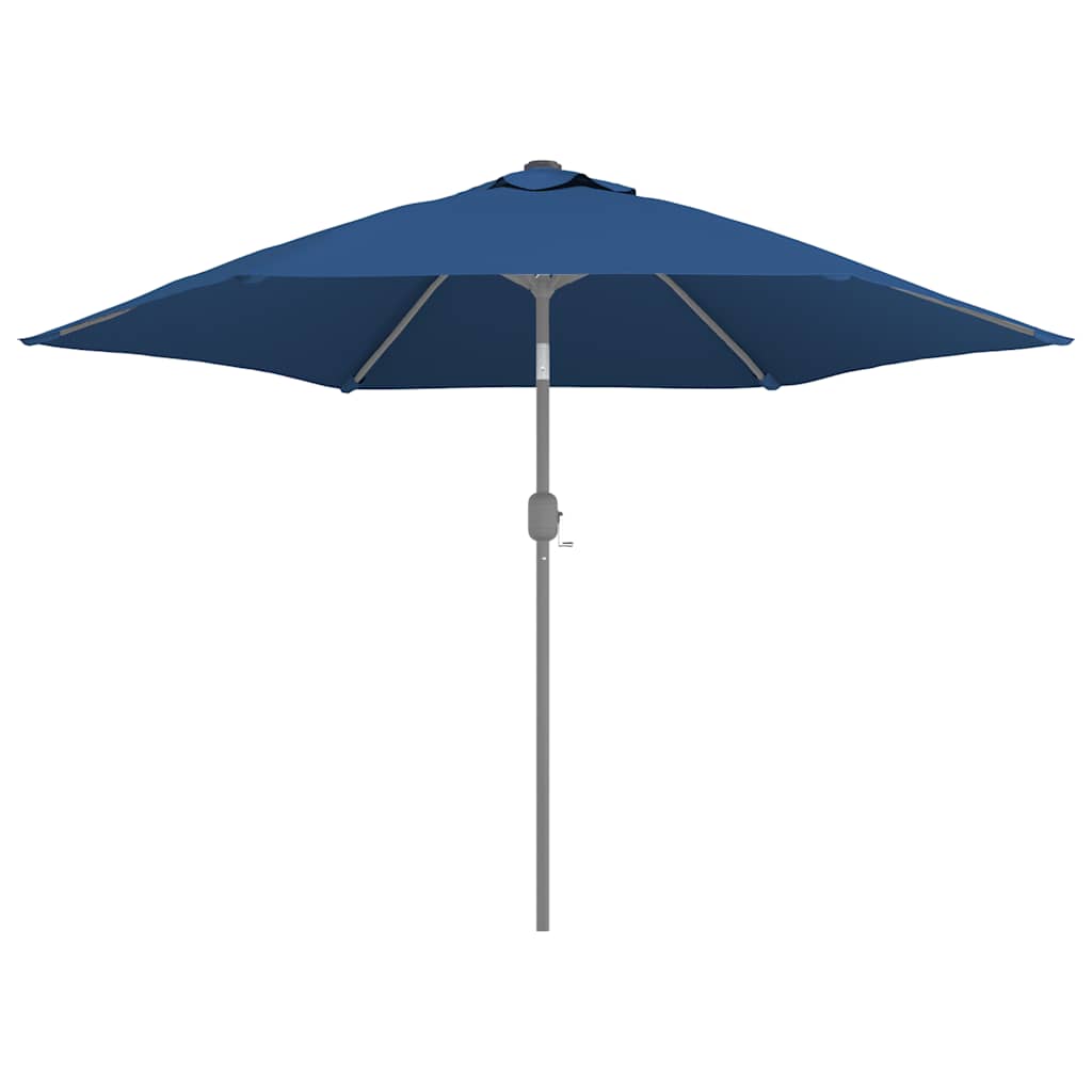 Detail van het azuurblauwe vervangingsdoek van vidaXL voor een parasol, zijaanzicht.