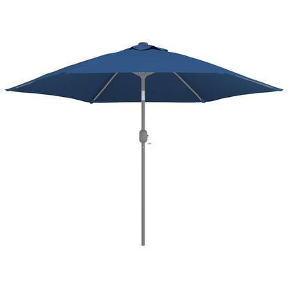 Detail van het azuurblauwe vervangingsdoek van vidaXL voor een parasol, zijaanzicht.