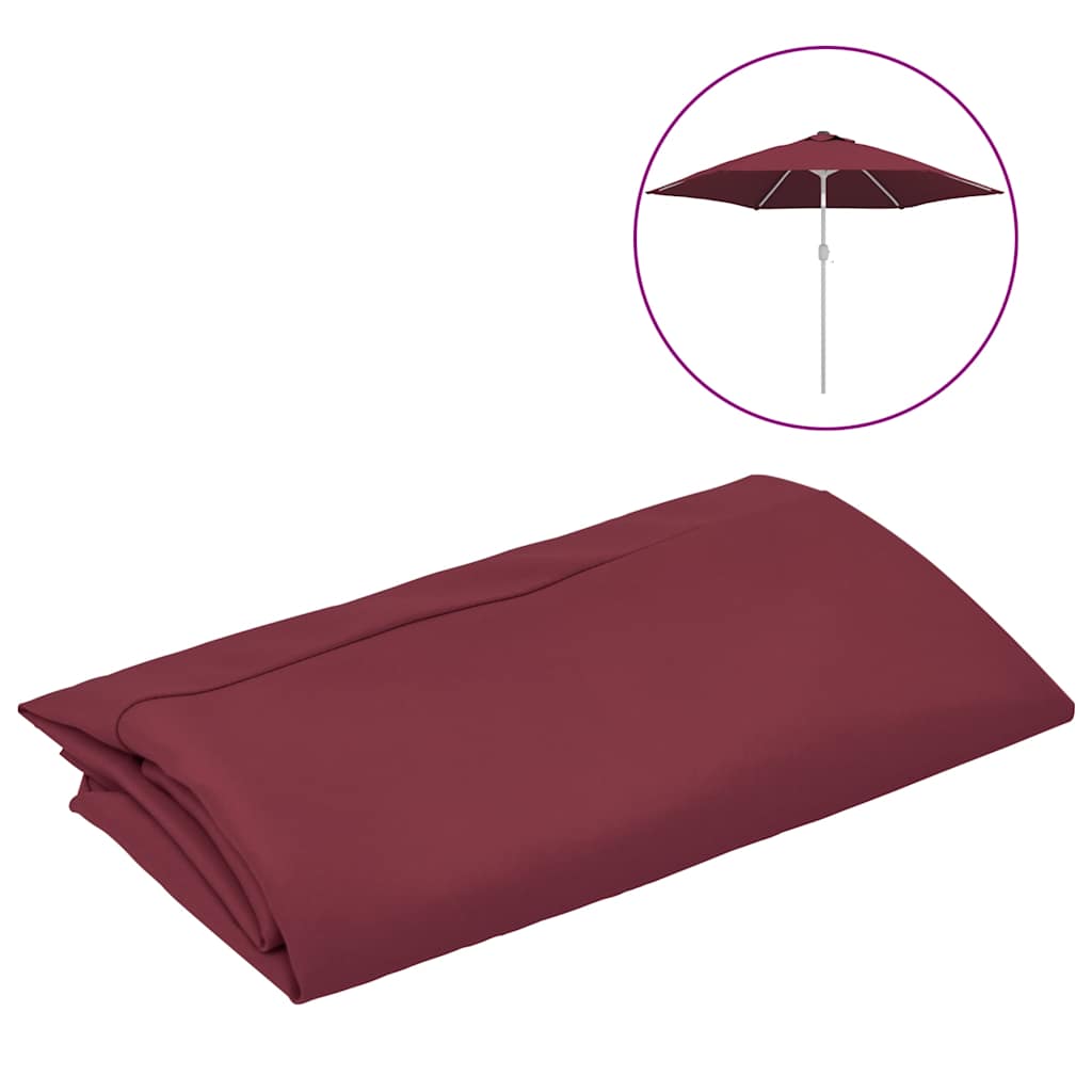 Bordeauxrood vervangingsdoek voor parasol van vidaXL, opgevouwen en klaar voor gebruik.