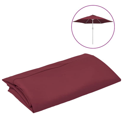 Bordeauxrood vervangingsdoek voor parasol van vidaXL, opgevouwen en klaar voor gebruik.