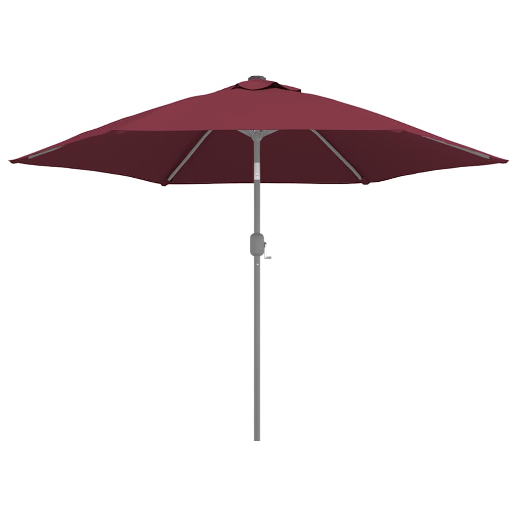 Bordeauxrode vidaXL parasol met een diameter van 300 cm, zijaanzicht.