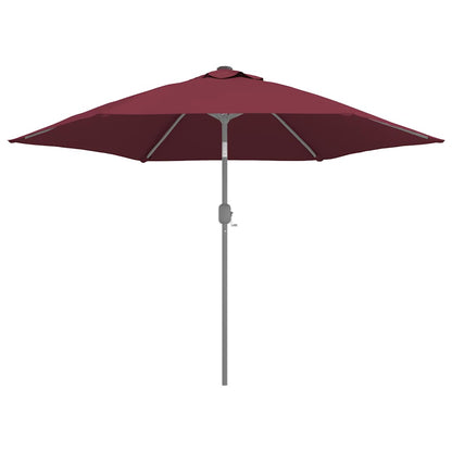 Bordeauxrode vidaXL parasol met een diameter van 300 cm, zijaanzicht.
