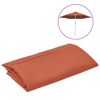 Terracottakleurig vervangingsdoek van vidaXL voor een parasol, opgevouwen en gestapeld.