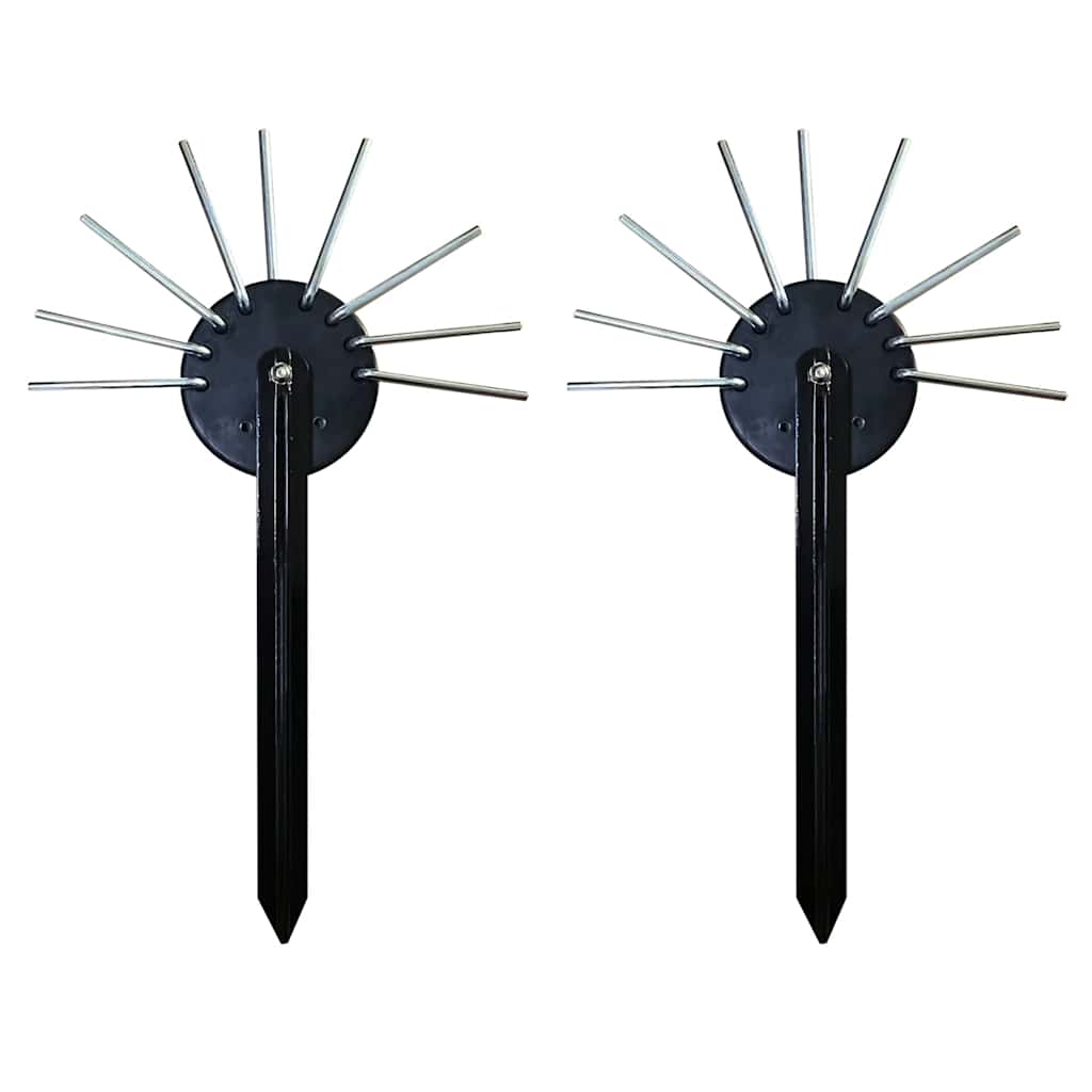 Detail van de bevestigingspinnen voor de vidaXL zwembadkoepel, zwart met metalen stangen.