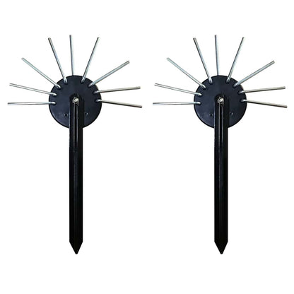 Detail van de bevestigingspinnen voor de vidaXL zwembadkoepel, zwart met metalen stangen.