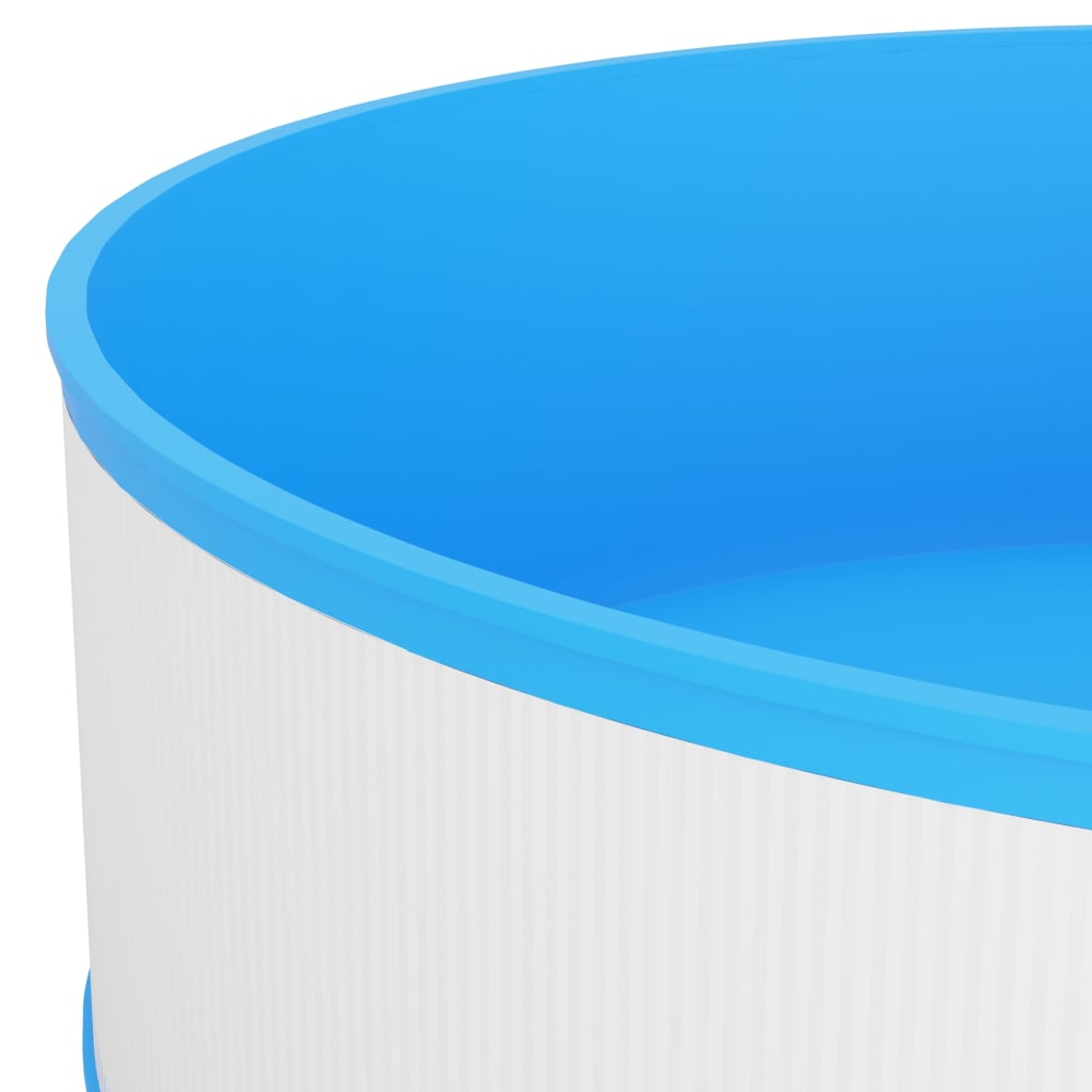 Detail van de witte vidaXL Splasher pool met blauwe rand en binnenkant.