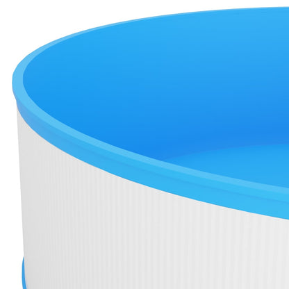 Detail van de witte vidaXL Splasher pool met blauwe rand en binnenkant.