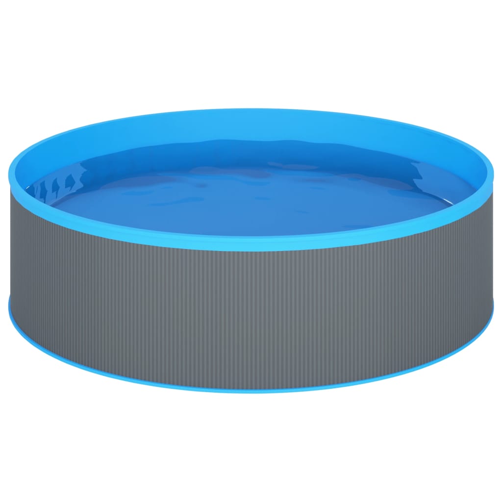 Detail van de vidaXL Splasher pool met grijze wand en blauwe rand, zijaanzicht.