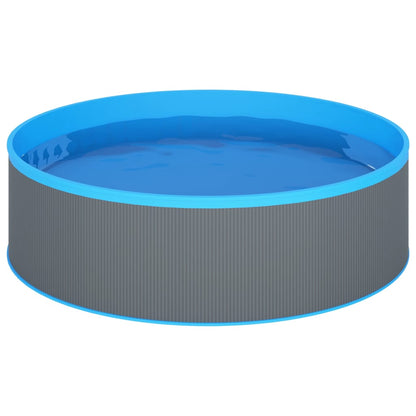 Detail van de vidaXL Splasher pool met grijze wand en blauwe rand, zijaanzicht.