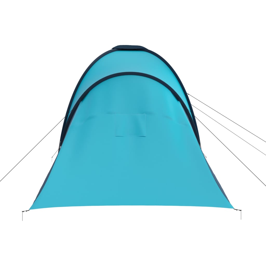 Detail van de tent vidaXL in lichtblauw, zijaanzicht met ventilatieopening.