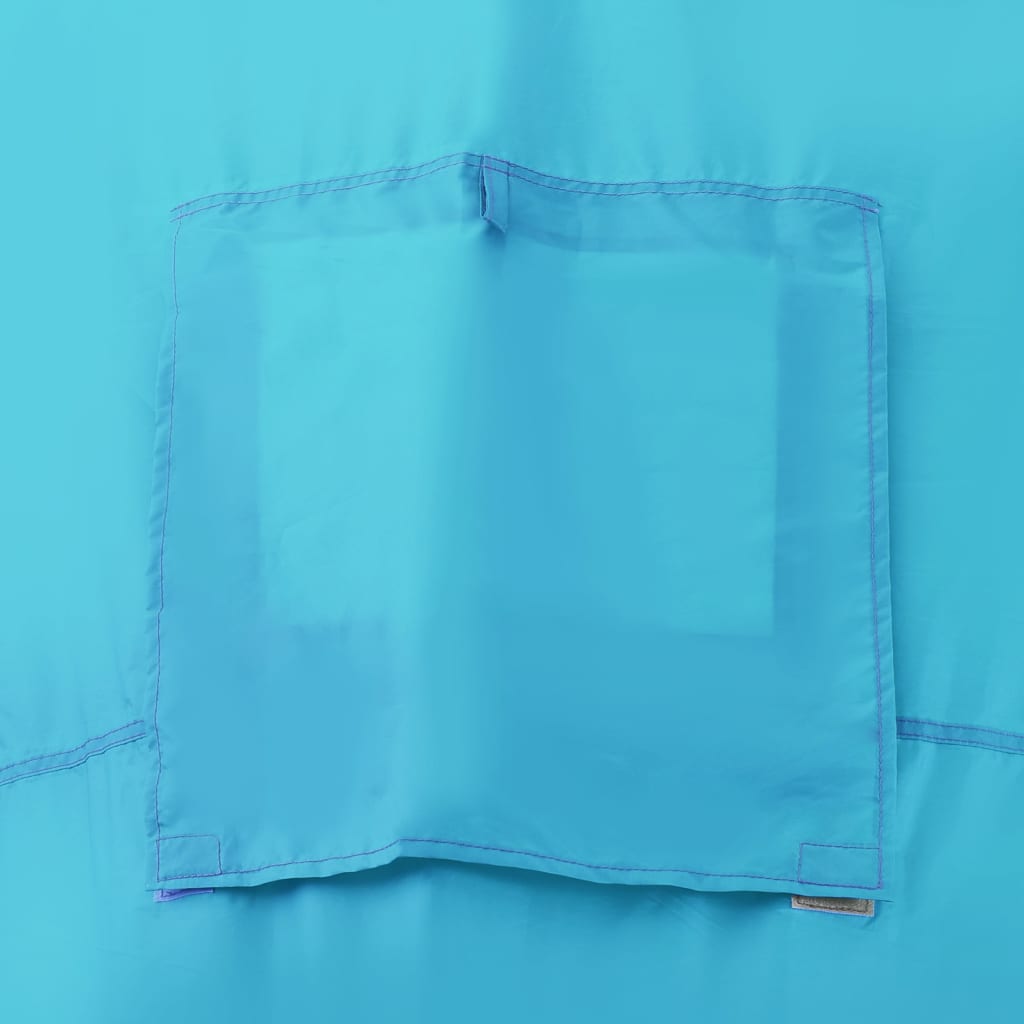 Detail van de lichtblauwe tentstof met een opbergvak van vidaXL.