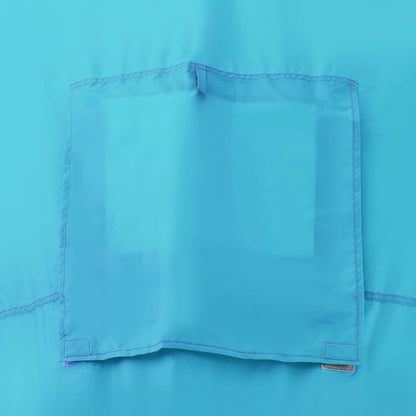Detail van de lichtblauwe tentstof met een opbergvak van vidaXL.
