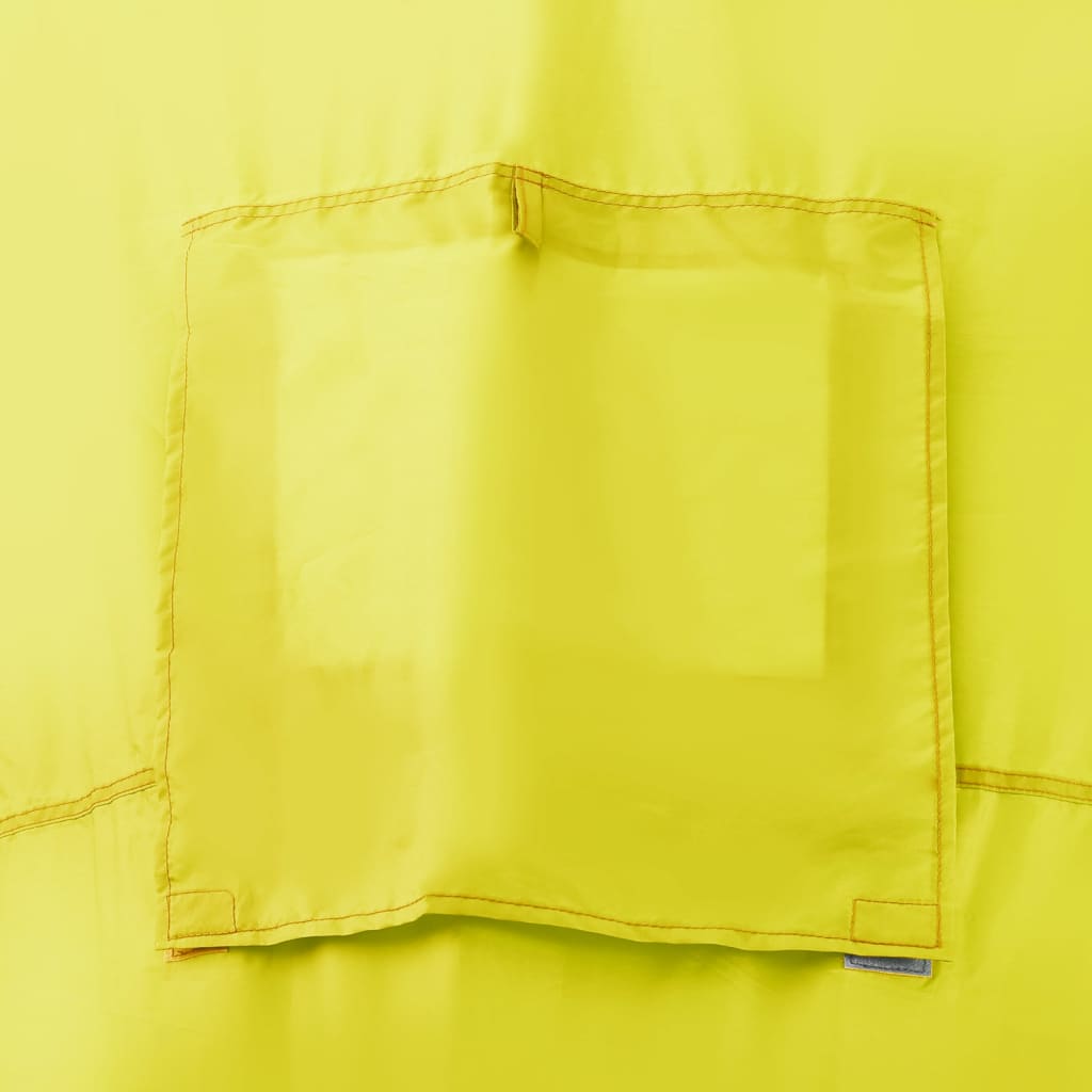 Detail van de gele tentstof van de vidaXL 6-persoons tent met opbergvak.