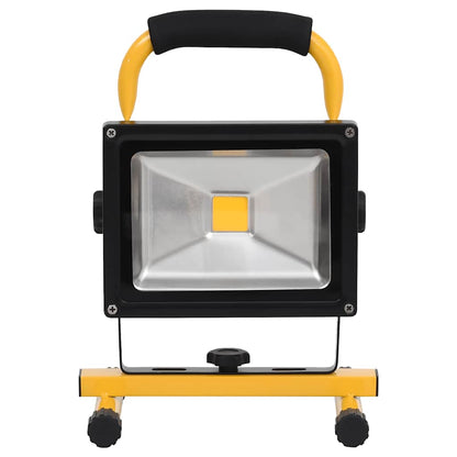 Detail van de vidaXL oplaadbare LED-spotlight met ergonomisch handvat en stevige basis.