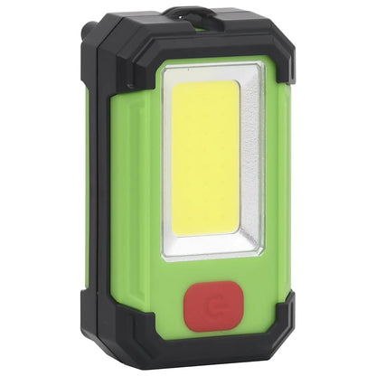 Detail van de vidaXL draagbare solar LED lamp in groen met een krachtige lichtbron.