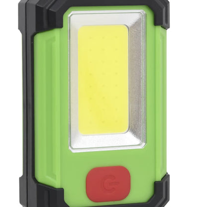 Detail van de vidaXL draagbare solar LED lamp in groen met een krachtige lichtbron.