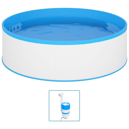 Detail van de vidaXL Splasher pool met blauwe rand en ingebouwde pomp.