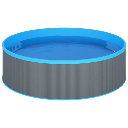 Detail van het grijze vidaXL Splasher zwembad met blauwe rand en wateroppervlak.