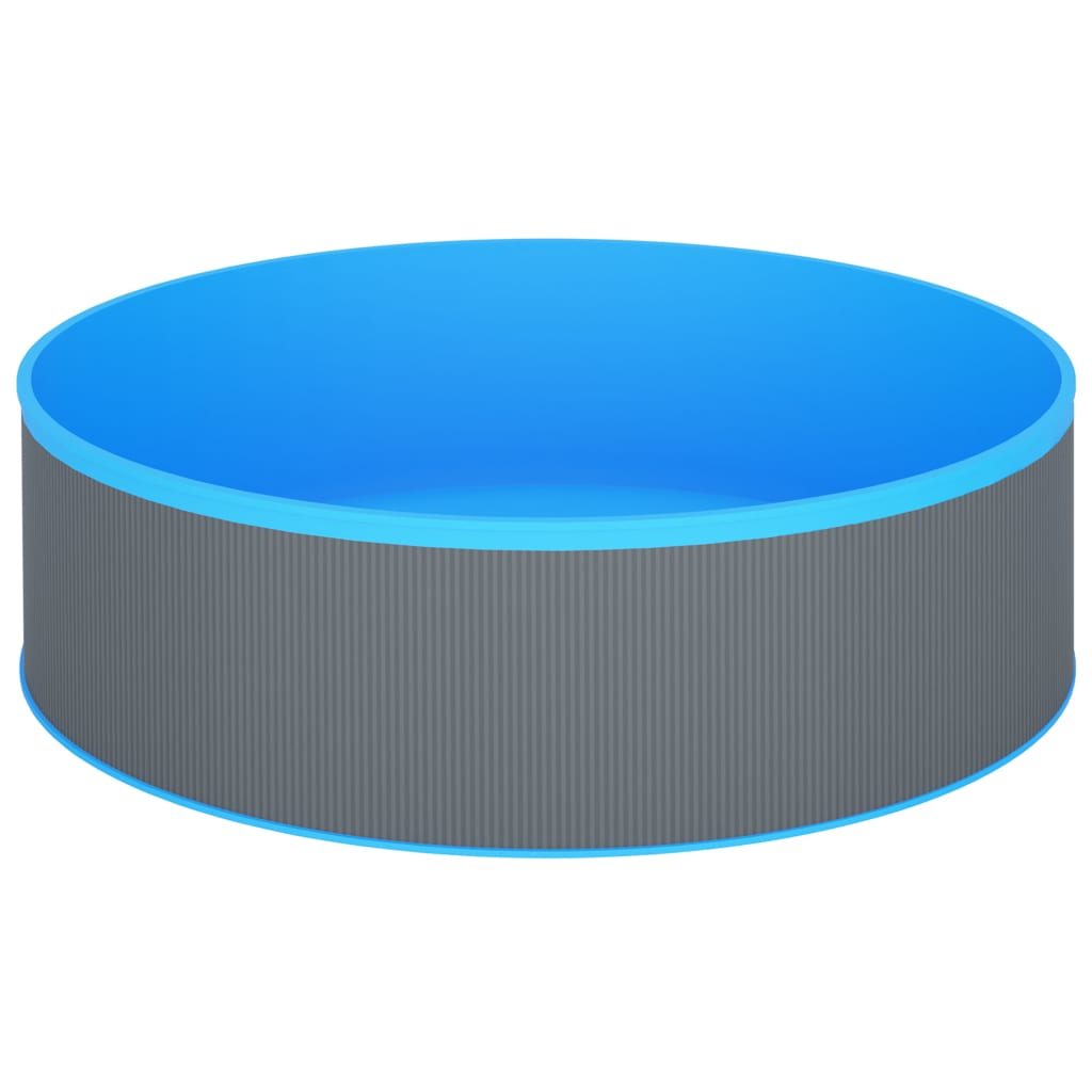 Detail van de grijze zijwand van het vidaXL Splasher zwembad met blauwe PVC-voering.