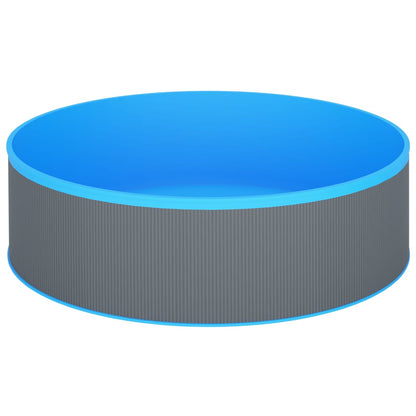Detail van de grijze zijwand van het vidaXL Splasher zwembad met blauwe PVC-voering.