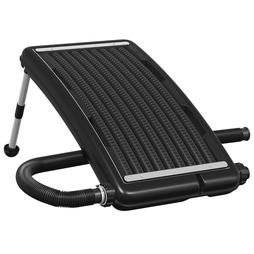 Detail van het vidaXL solar zwembadverwarmingspaneel met gebogen ontwerp en verstelbare poten.