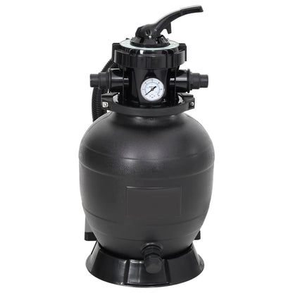Detail van de vidaXL zwembadzandfilter met 6-voudig ventiel en drukmeter.