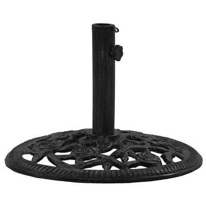 Detail van de vidaXL parasolvoet met decoratief bloemenpatroon en bevestigingsadapter.