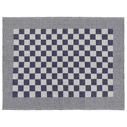 Detail van de vidaXL keukendoekenset met een blauw-wit ruitpatroon.