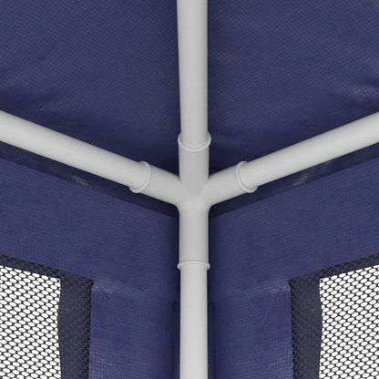 Detail van het stevige ijzeren frame van de vidaXL partytent met mesh zijwanden.