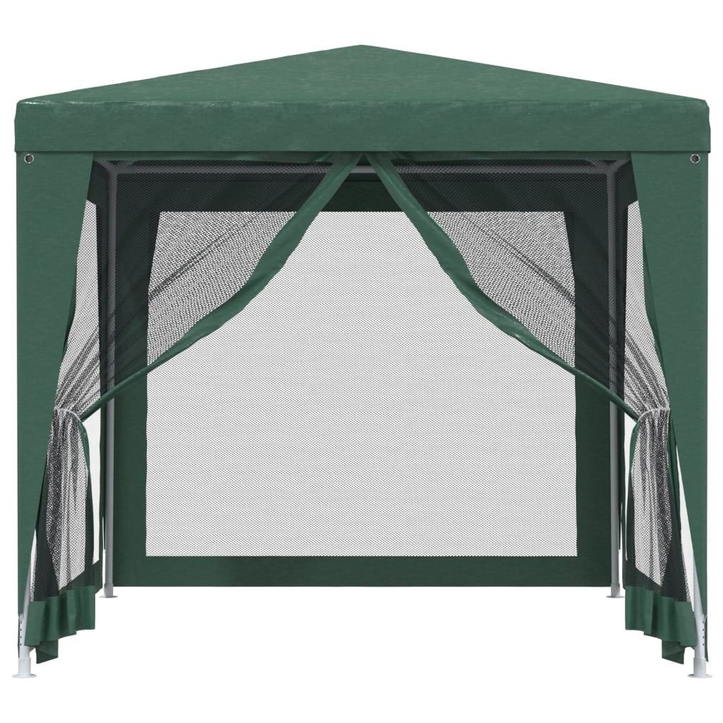 Detail van de vidaXL partytent met open mesh zijwanden in groen.