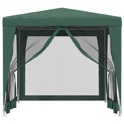 Detail van de vidaXL partytent met open mesh zijwanden in groen.