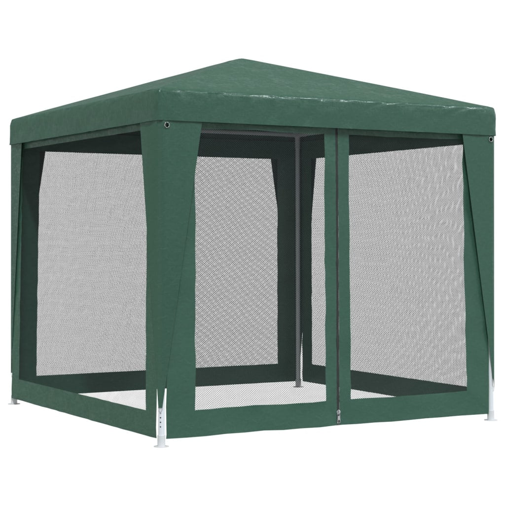 Detail van de vidaXL partytent met groene mesh zijwanden en stevige constructie.