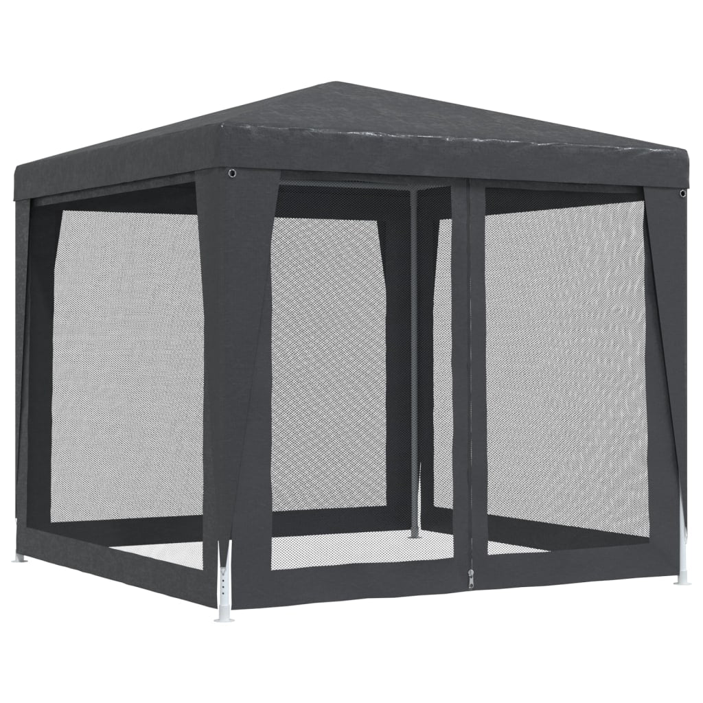 Detail van de vidaXL partytent met antracietkleurige mesh zijwanden en stevige constructie.