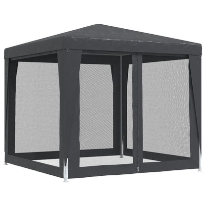 Detail van de vidaXL partytent met antracietkleurige mesh zijwanden en stevige constructie.