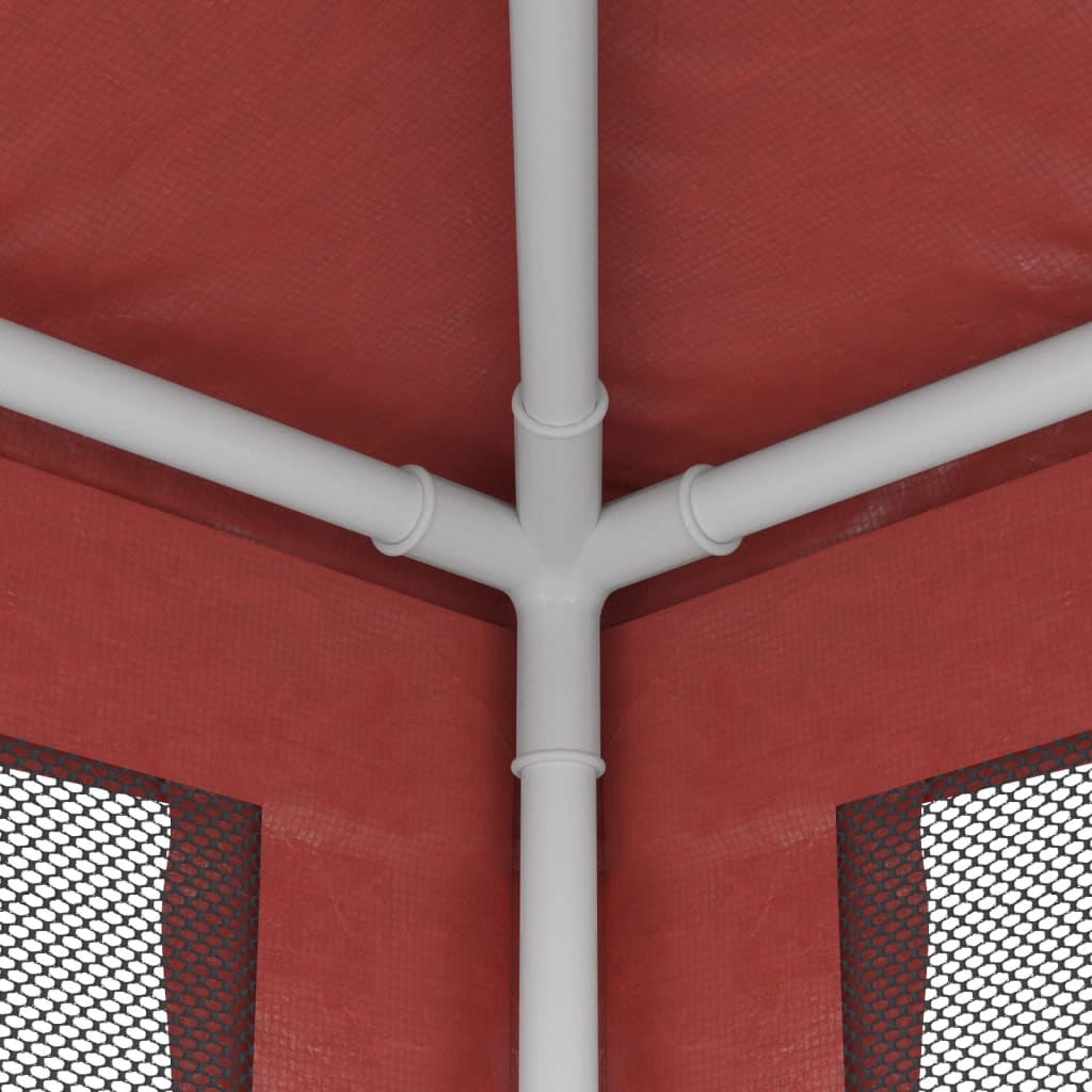 Detail van het stevige witte frame en de mesh zijwand van de vidaXL partytent.