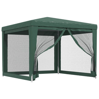Detail van de vidaXL partytent met open mesh zijwanden in groen.