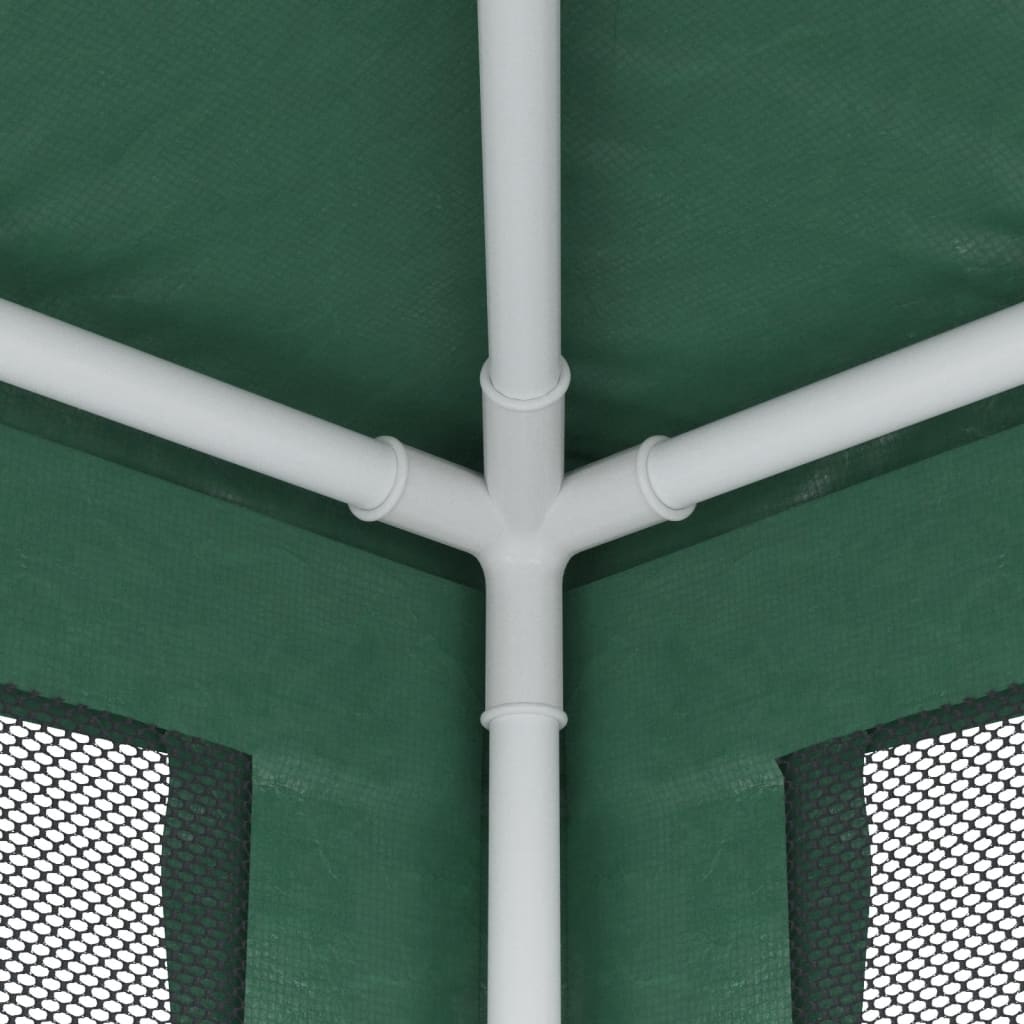 Detail van het stevige frame van de vidaXL partytent met mesh zijwanden.