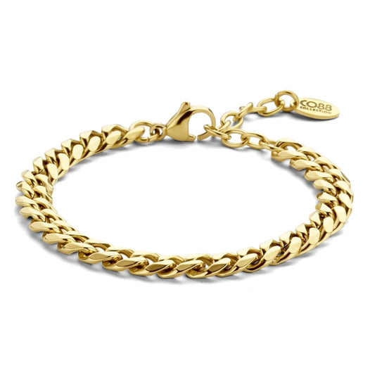 Gouden CO88 Collection armband voor dames met elegant design en schakelstructuur.