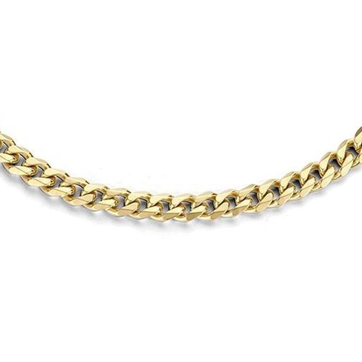 Close-up van de gouden CO88 Collection damesketting met elegante schakelstructuur.