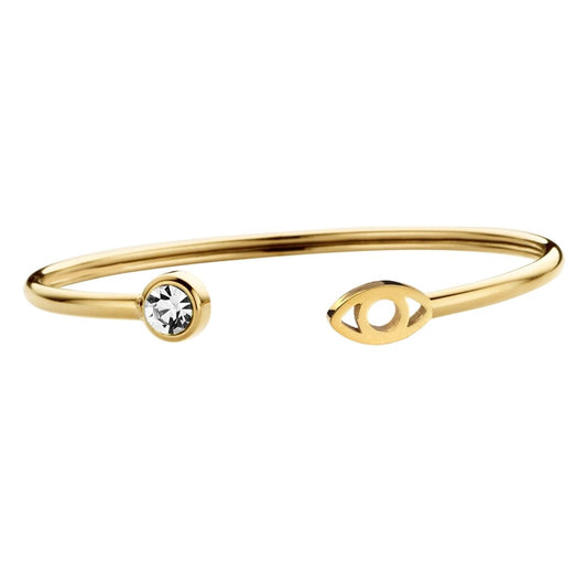 Gouden CO88 Collection armband voor dames met een elegante stijl en een sprankelende steen.