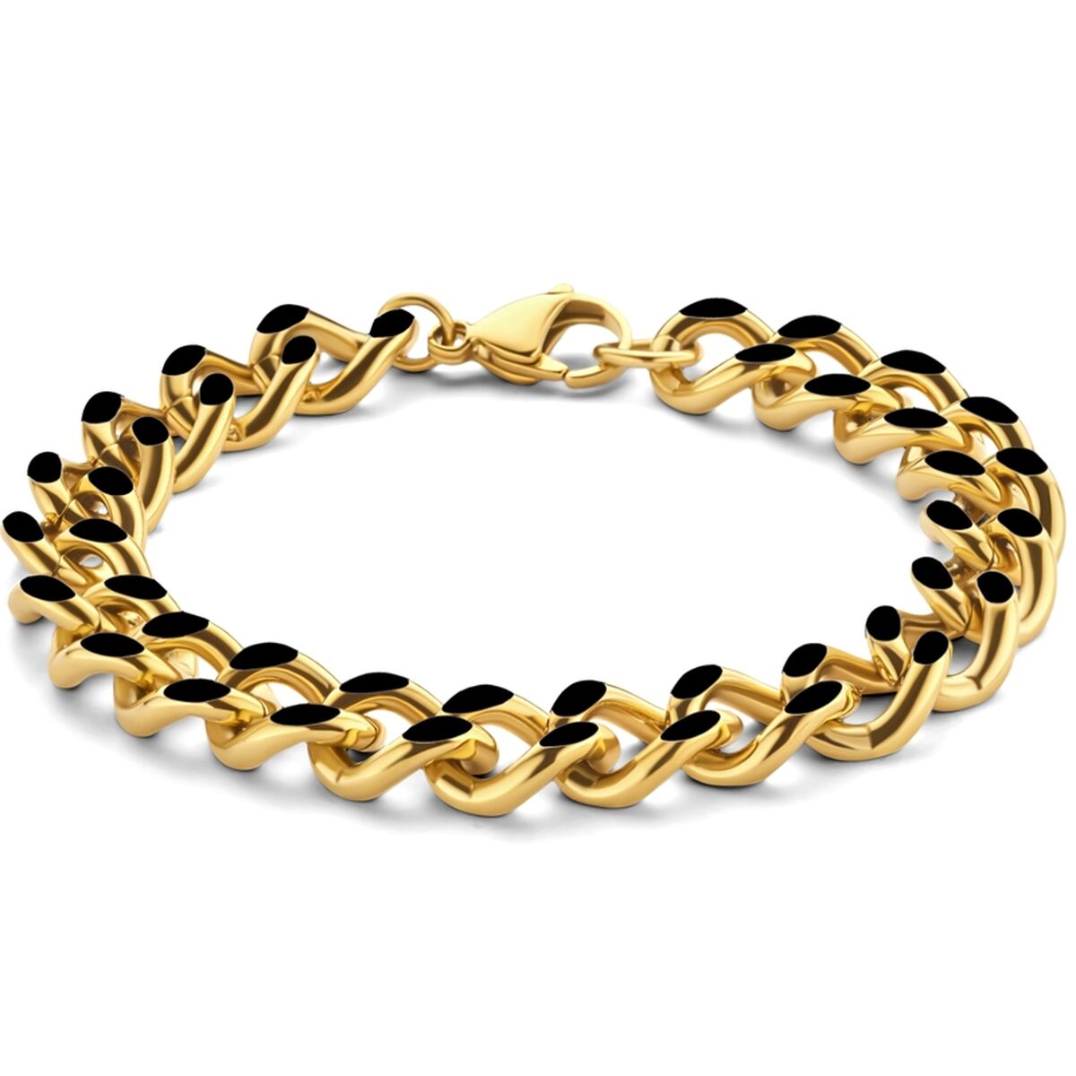 Gouden CO88 Collection armband met elegante schakelstructuur en comfortabele sluiting.